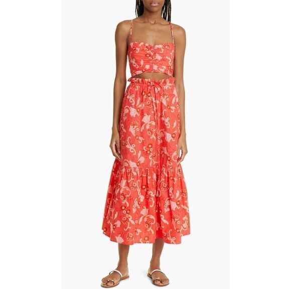 NWT A.L.C. Arit Floral Cotton Sweetheart Crop Top in Calla Multi, Size 6 - Picture 9 of 16